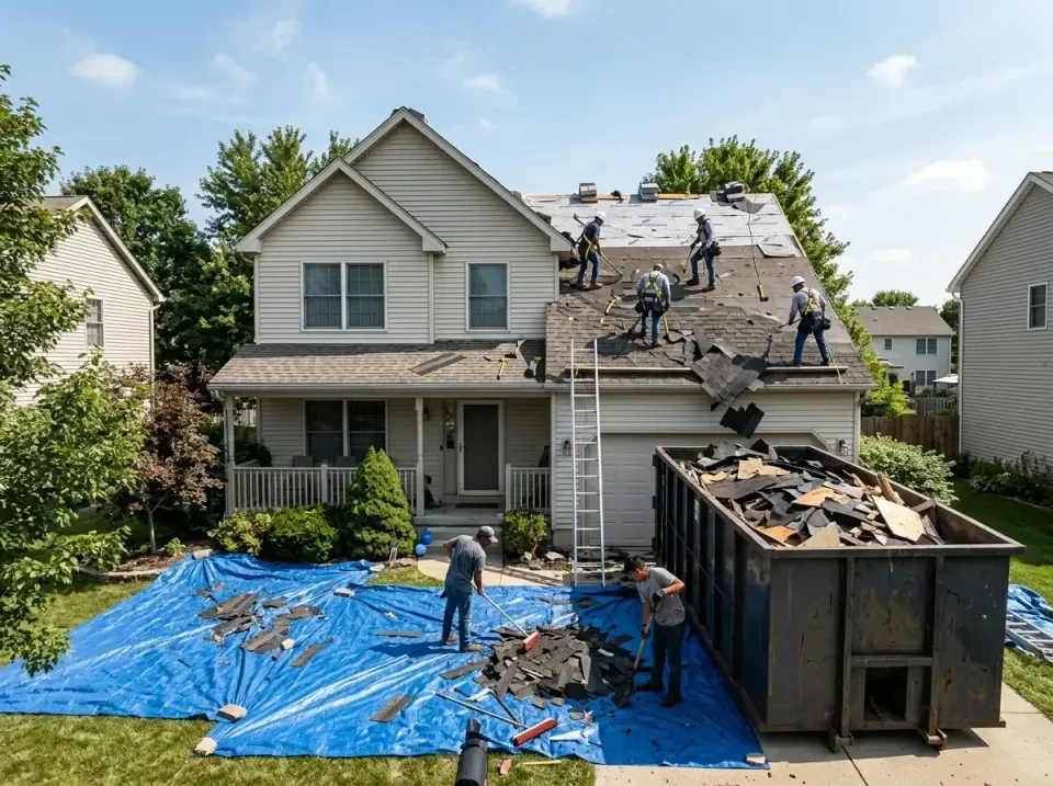 roof-replacement-debris-remova-004 — frequently asked questions, Cheapest Dumpster Rentals in Tinley Park, IL